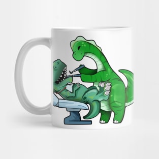 TREX at Brachiosaurus dentist Mug